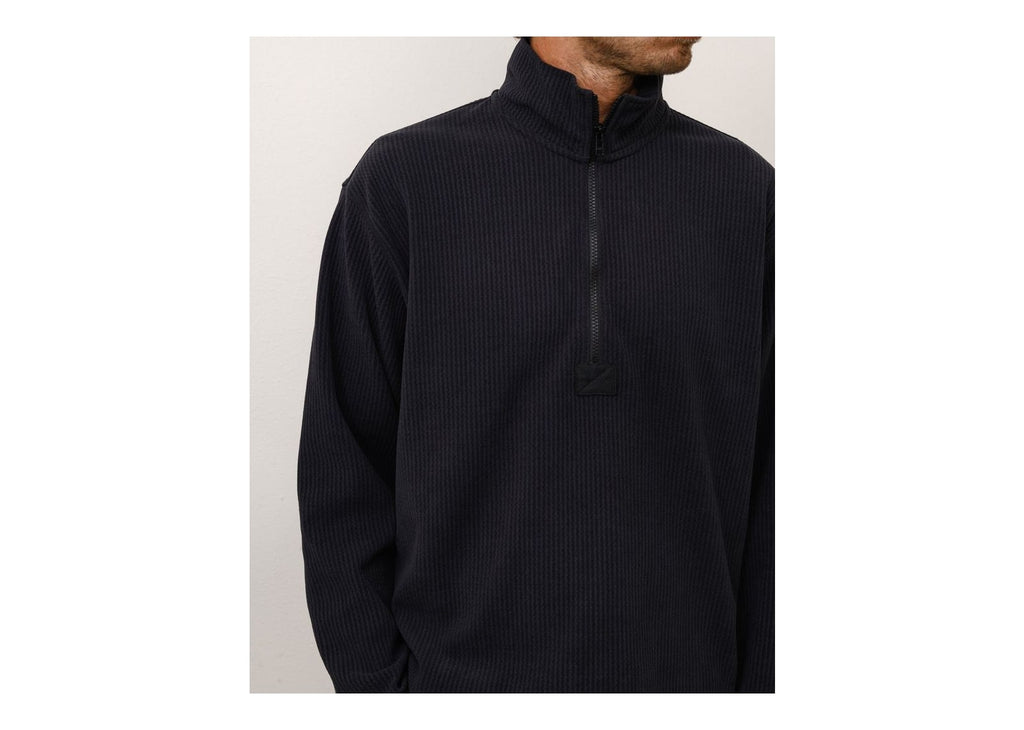 Stussy Half Zip Thermal Mock Neck Black
