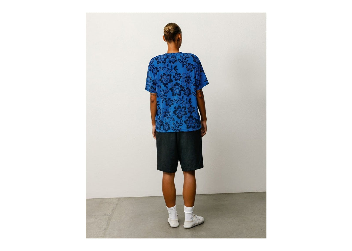 Stussy Lazy Floral Tee Sport Blue