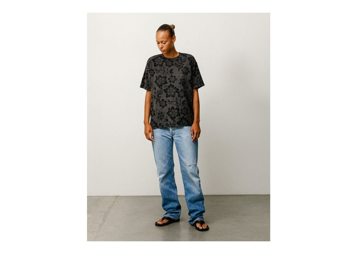 Stussy Lazy Floral Tee Vintage Black