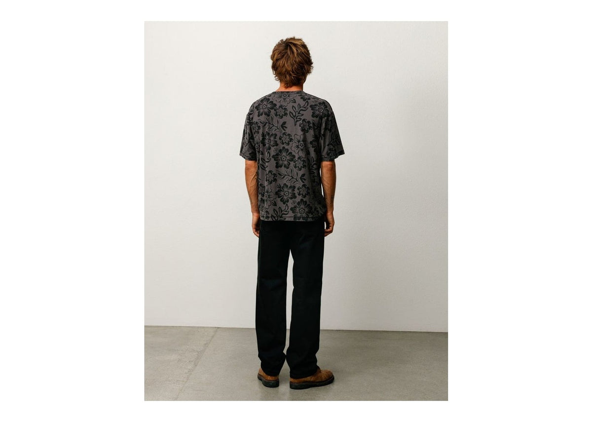 Stussy Lazy Floral Tee Vintage Black