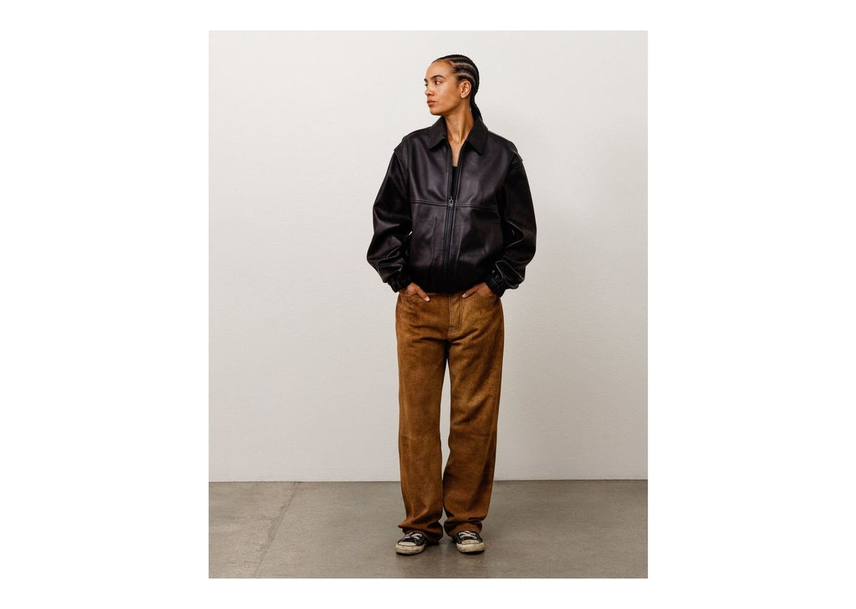 Stussy Leather Work Jacket Black