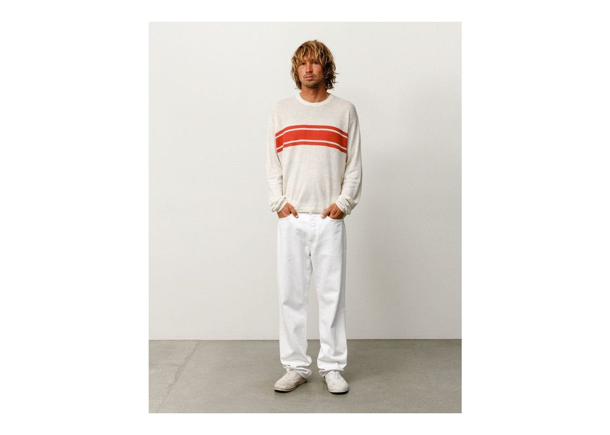 Stussy Lightweight Striped Sweater Bone