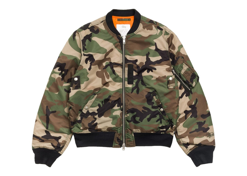 Stussy MA-1 Bomber Jacket Woodland Camo