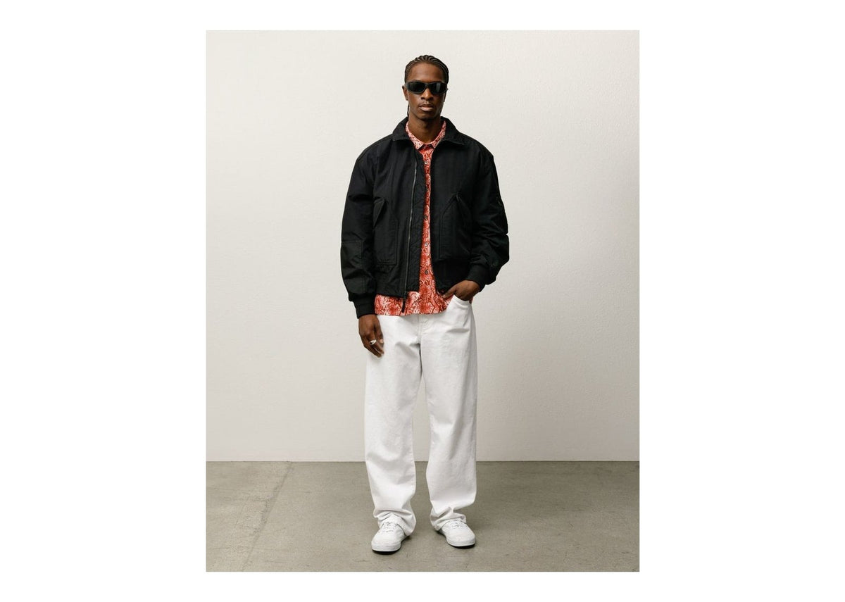 Stussy Mock Neck Flight Bomber Black