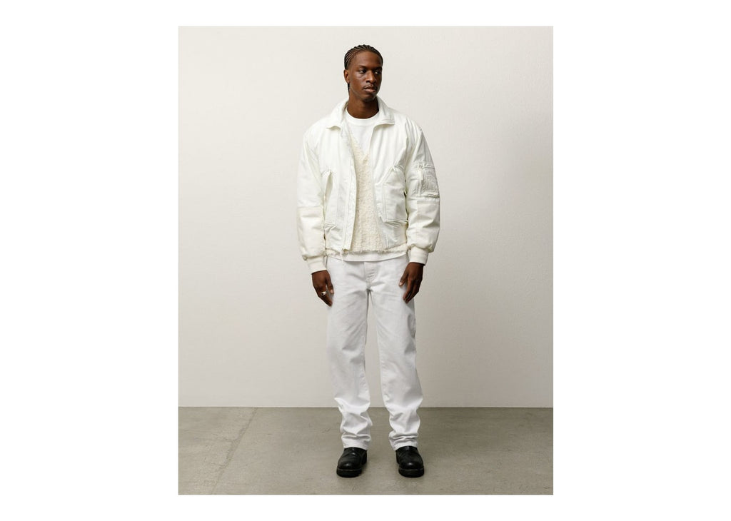Stussy Mock Neck Flight Bomber White