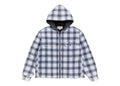 Stussy Zip Hooded Plaid Shirt Blue