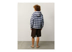 Stussy Zip Hooded Plaid Shirt Blue