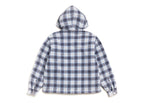 Stussy Zip Hooded Plaid Shirt Blue