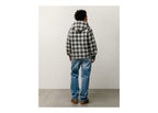 Stussy Zip Hooded Plaid Shirt Charcoal