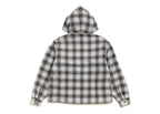 Stussy Zip Hooded Plaid Shirt Charcoal