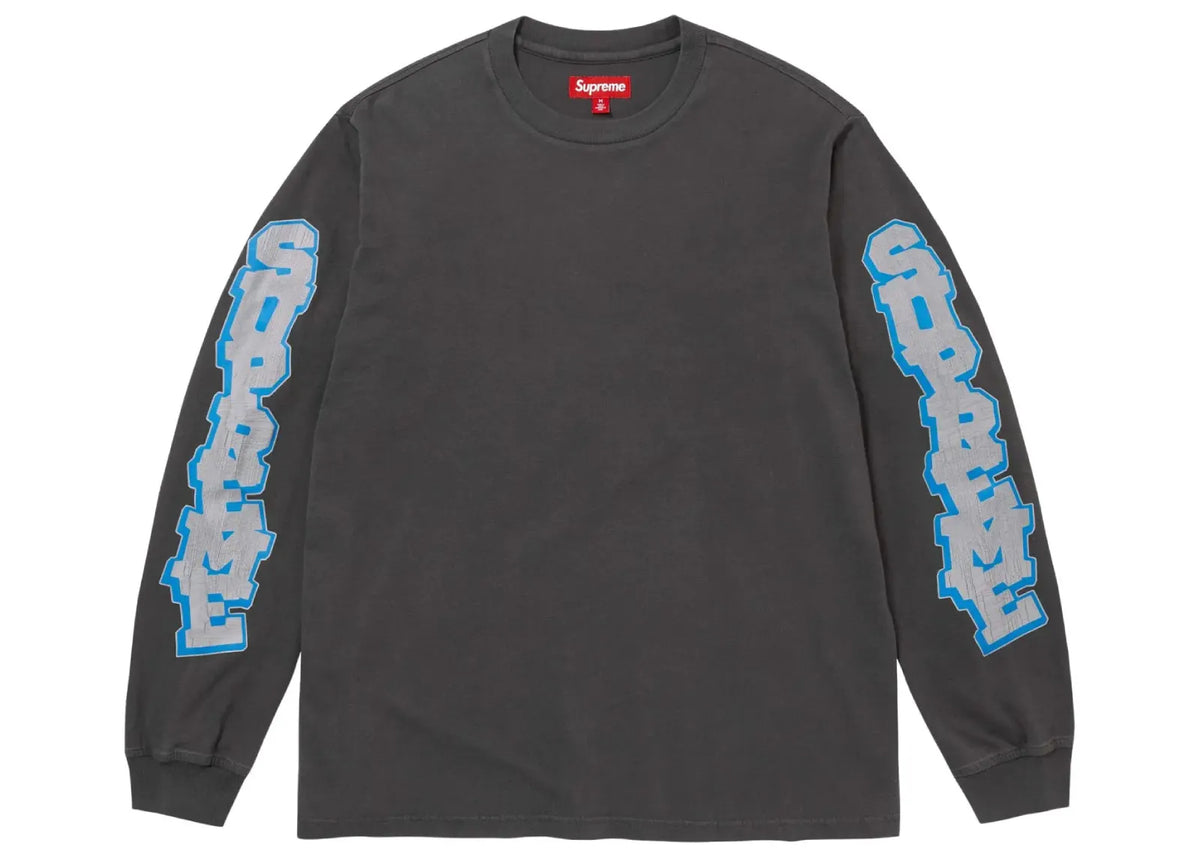 Supreme Cracked Sleeve Long-Sleeve Top Washed Black