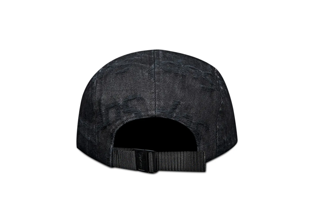 Supreme Frayed Logos Denim Camp Cap Black