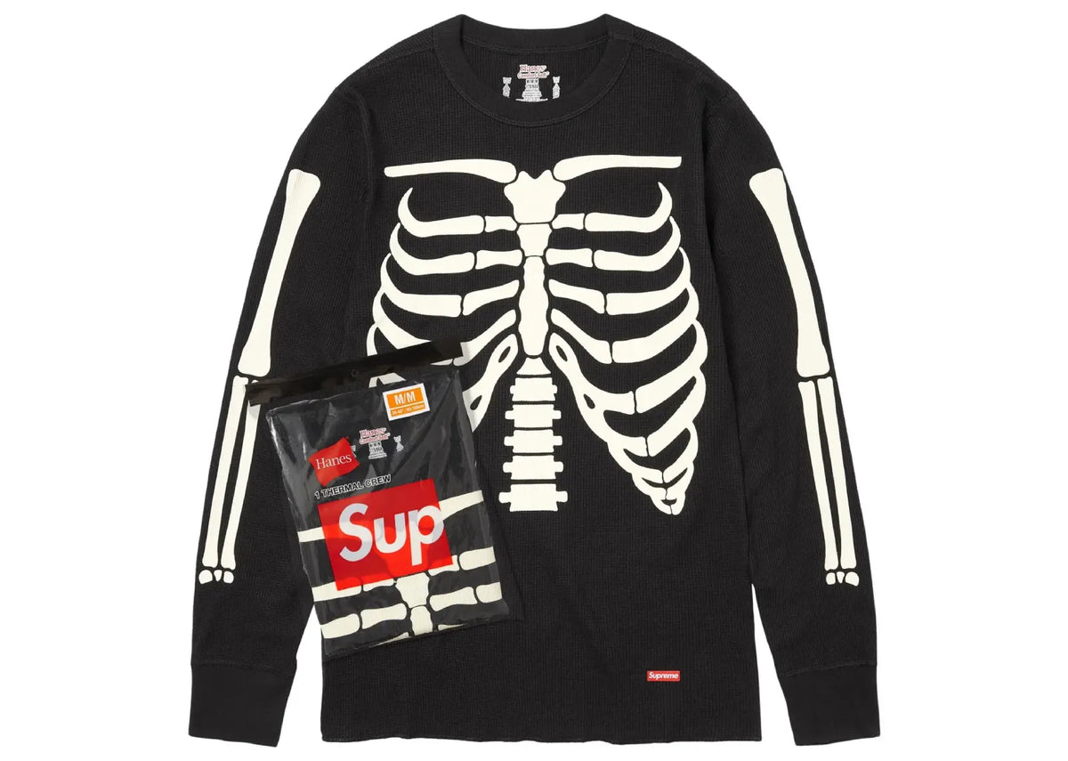 Supreme x Hanes Bones Thermal Crew (1 Pack) Black