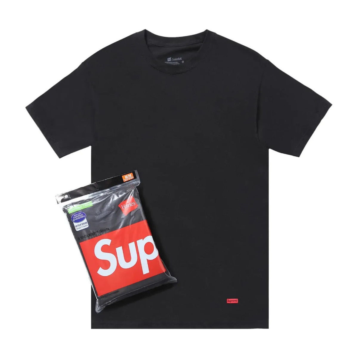 Supreme x Hanes Tagless Tees (3 Pack) Black