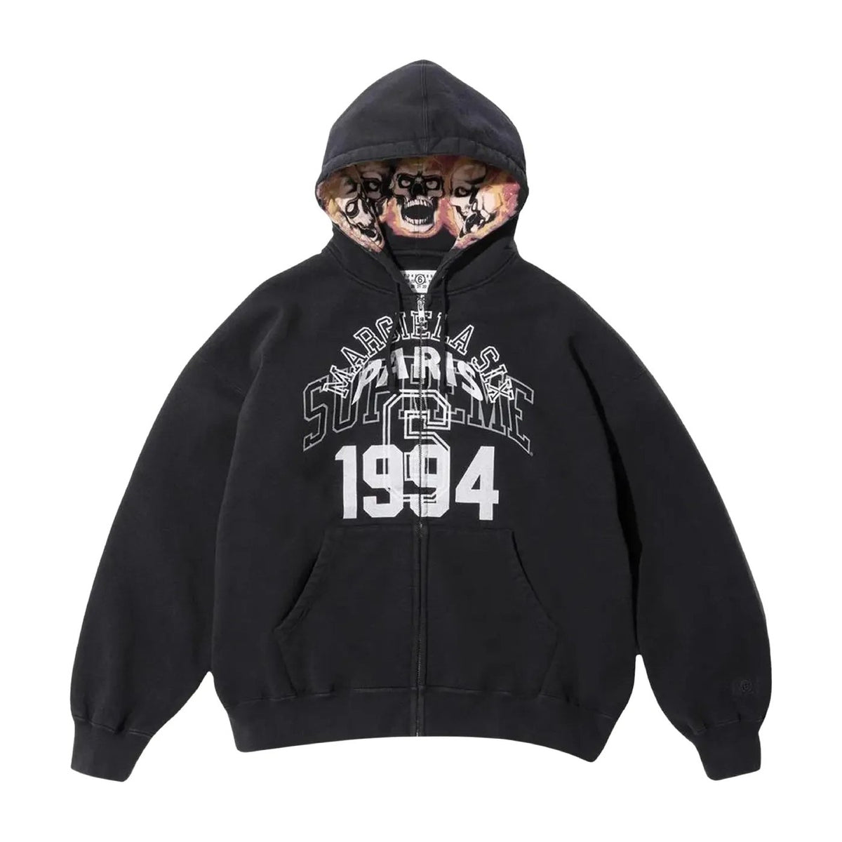 Supreme x MM 6 Maison Margiela Zip Up Hooded Sweatshirt Black