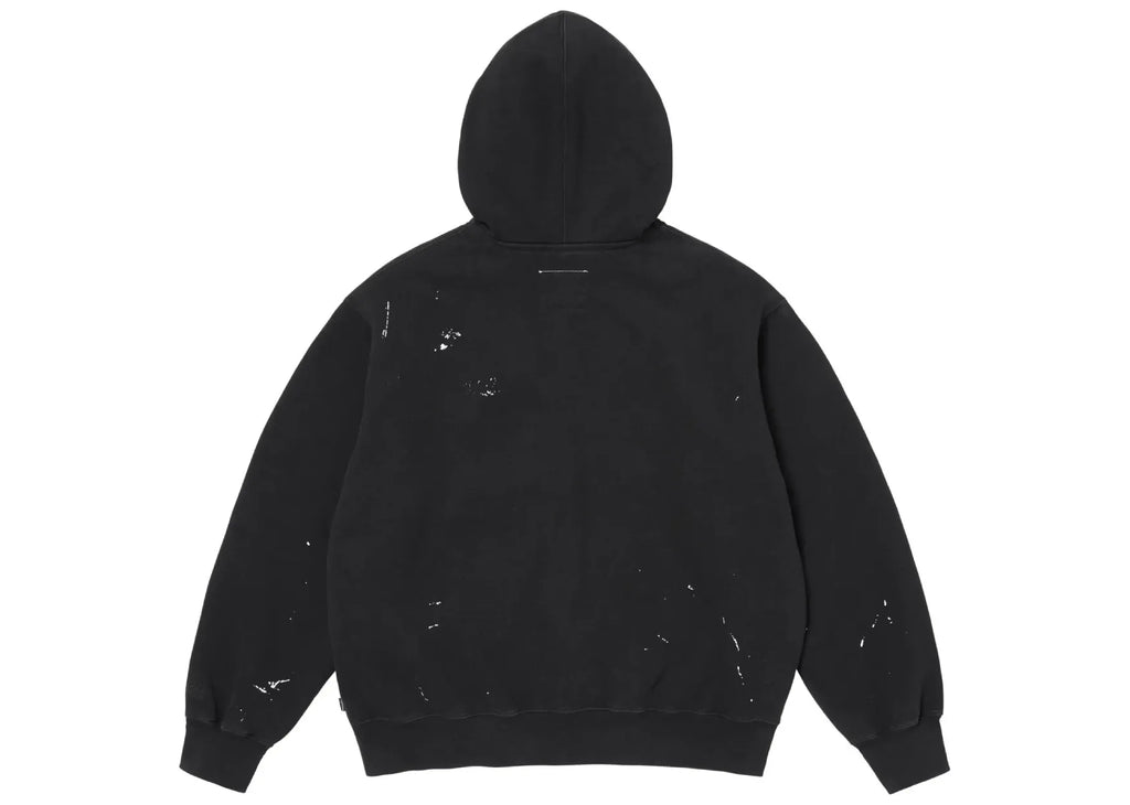 Supreme x MM 6 Maison Margiela Box Logo Zip Up Hooded Sweatshirt Black