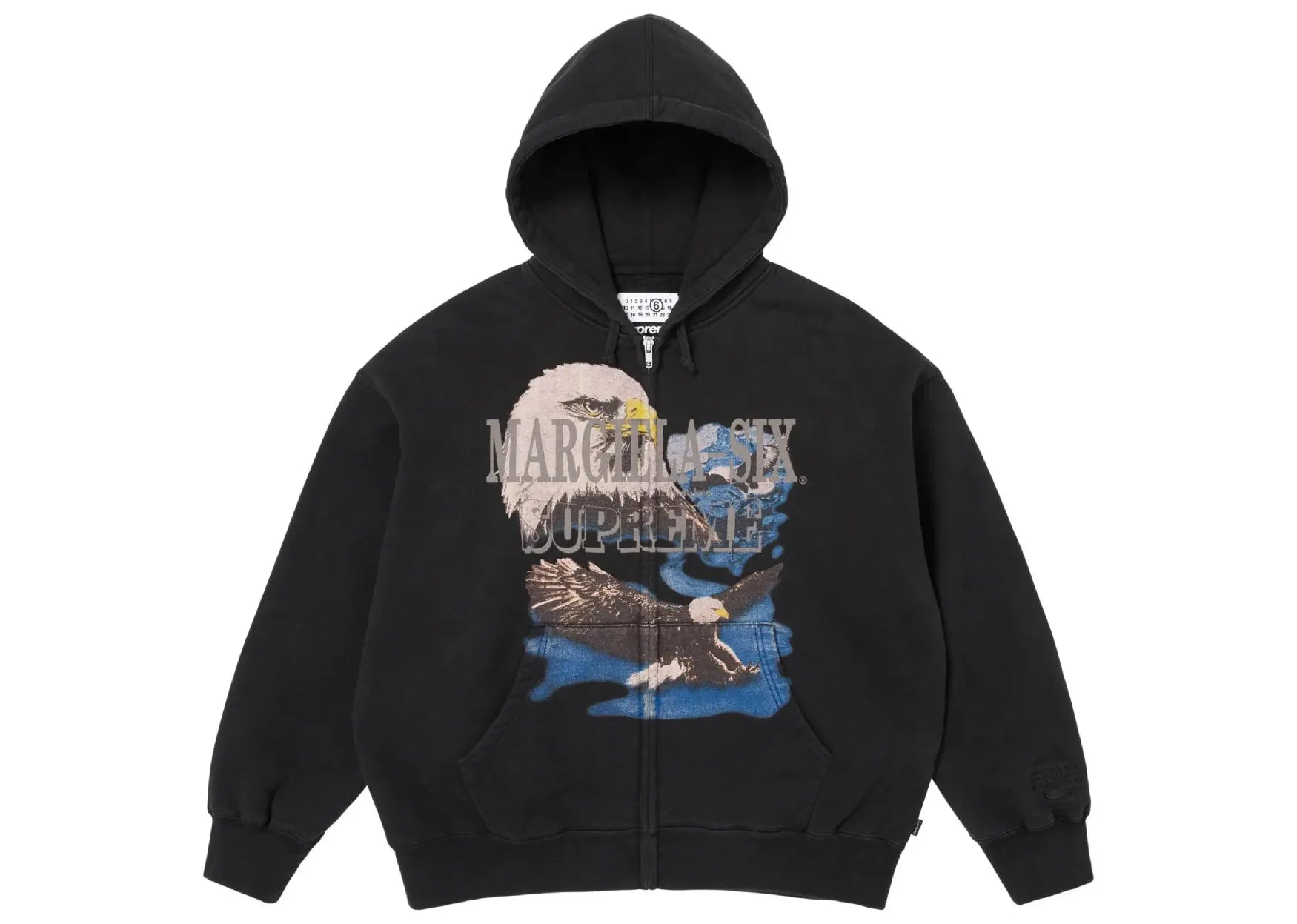 Supreme x MM 6 Maison Margiela Eagle Zip Up Hooded Sweatshirt Black