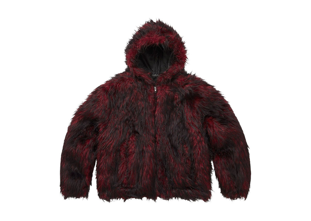Supreme x Ys Faux Fur Windstopper Hooded Bomber Jacket Red