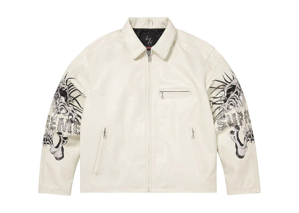 Supreme x Ys Leather Jacket White