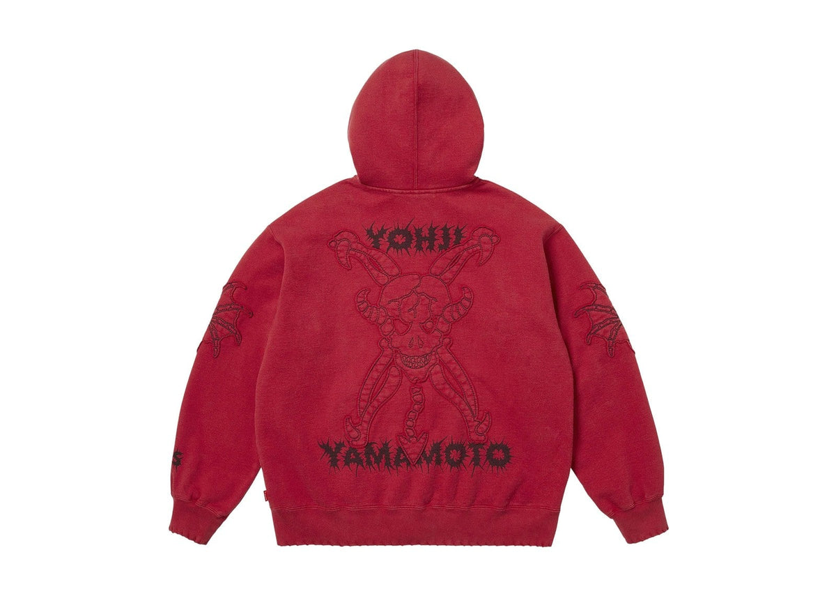Supreme x Ys Zip Up Hooded Sweatshirt Washed Red