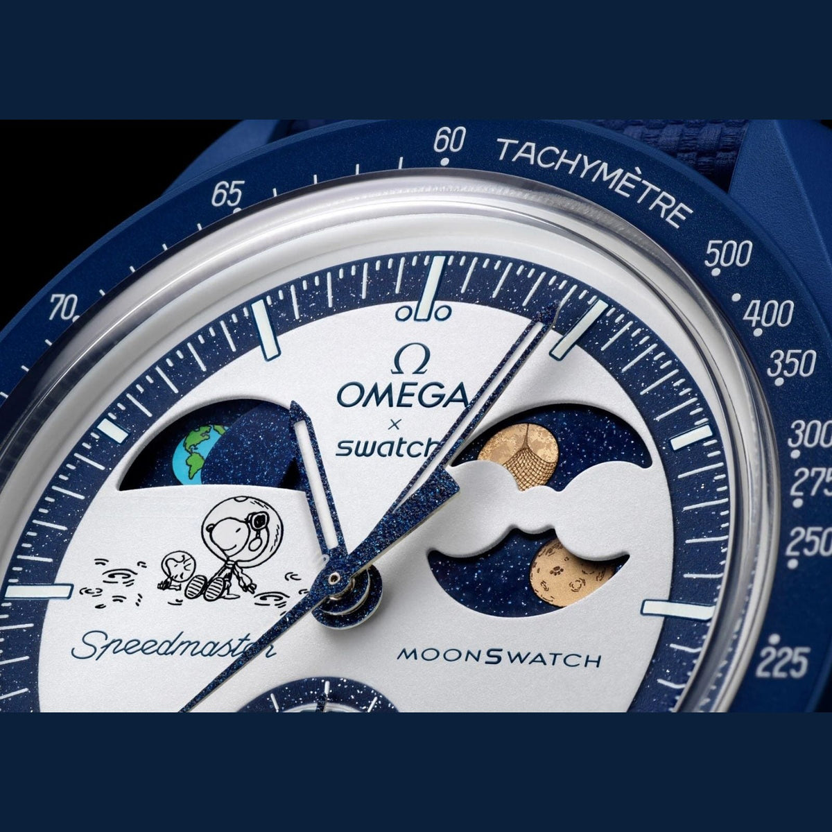Swatch x Omega Bioceramic Moonswatch Mission To Earthphase Moonshine Gold Snoopy