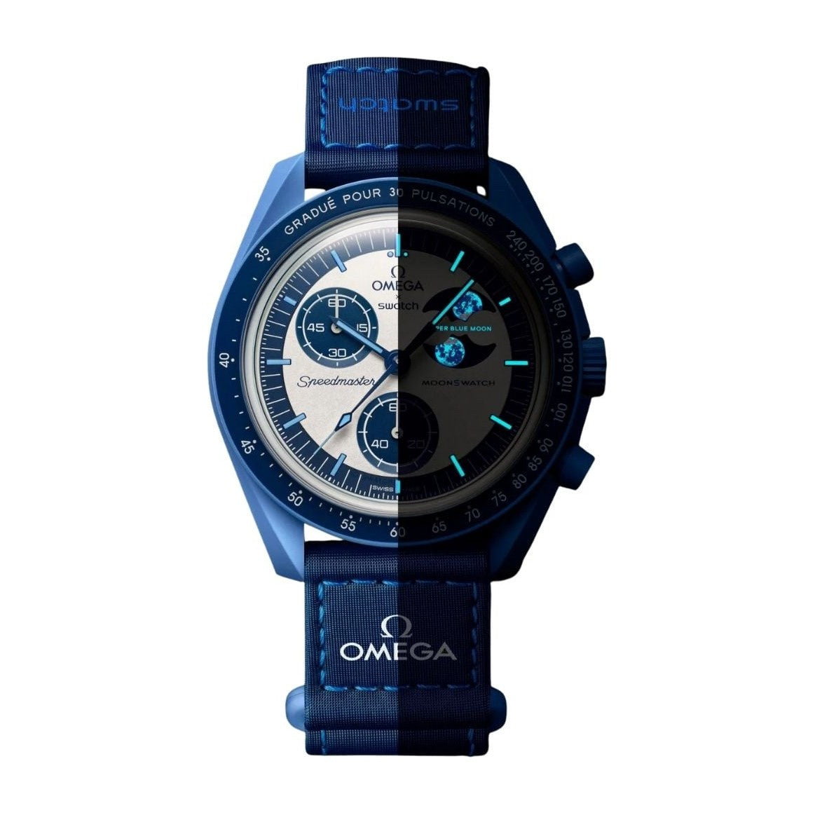 Swatch x Omega Bioceramic Moonswatch Mission to the Super Blue Moonphase