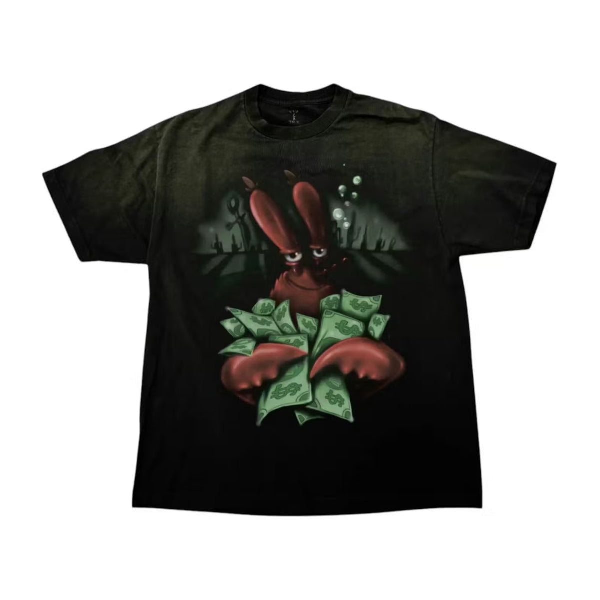 Travis Scott Cactus Jack x Spongebob Money Tee Black
