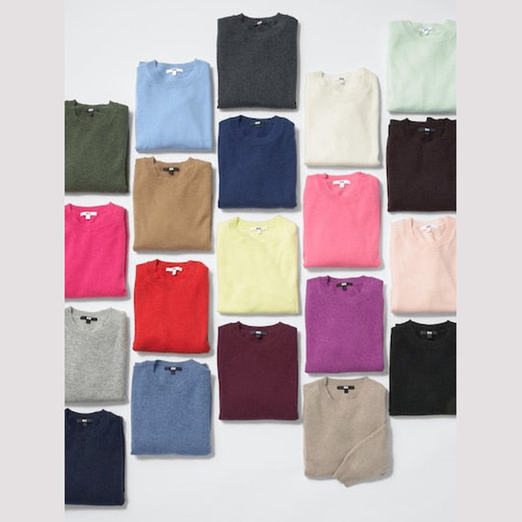 UNIQLO 100% Cashmere Crew Neck Jumper - 13 RED