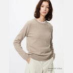 UNIQLO 100% Cashmere Crew Neck Jumper - 31 BEIGE