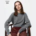 UNIQLO 100% Lambswool Crew Neck Jumper - 07 GREY