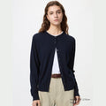 UNIQLO 100% Merino Crew Neck Cardigan - 69 NAVY