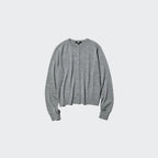 UNIQLO 100% Merino Crew Neck Cardigan - 69 NAVY