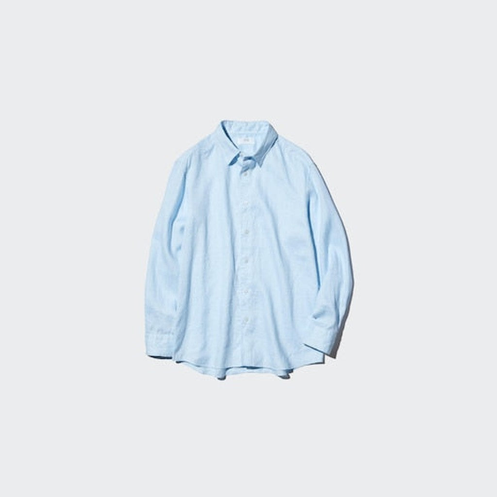 UNIQLO 100% Premium Linen Shirt - 69 NAVY