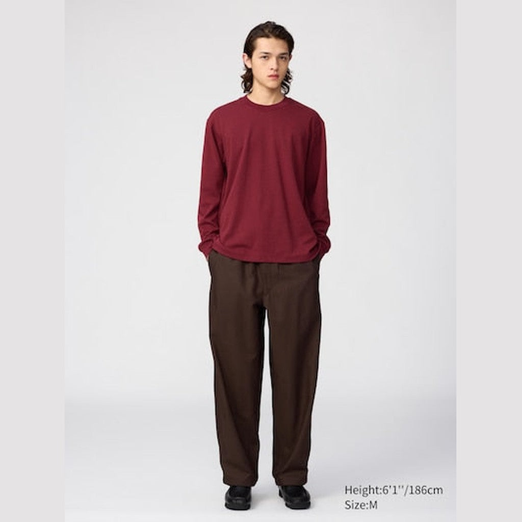 UNIQLO AIRism Cotton Crew Neck T-Shirt (Long Sleeve) - 30 NATURAL