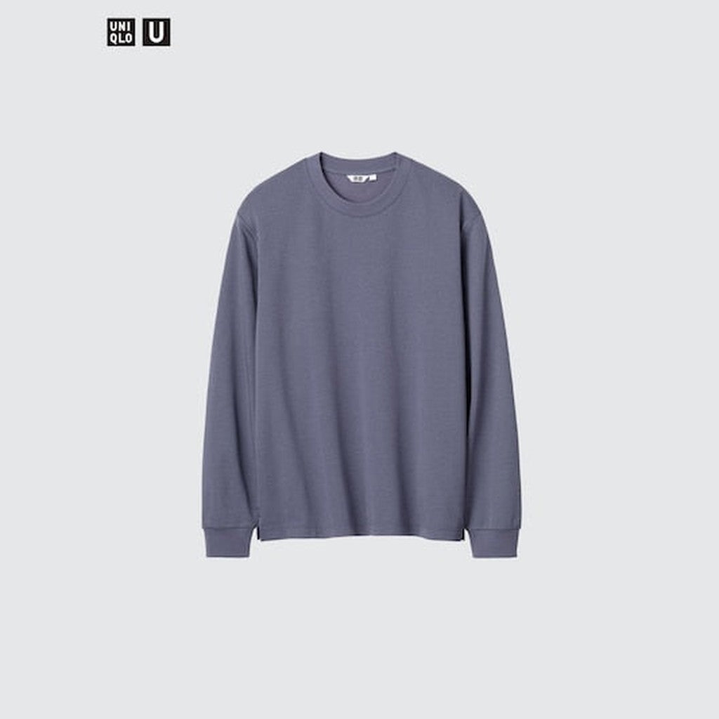 UNIQLO AIRism Cotton Crew Neck T-Shirt (Long Sleeve) - 30 NATURAL
