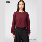 UNIQLO AIRism Cotton Crew Neck T-Shirt (Long Sleeve) - 58 DARK GREEN