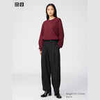 UNIQLO AIRism Cotton Crew Neck T-Shirt (Long Sleeve) - 58 DARK GREEN
