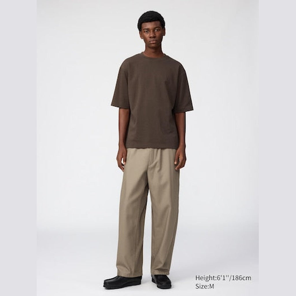 UNIQLO AIRism Cotton Oversized Crew Neck T-Shirt - 07 GREY