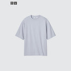 UNIQLO AIRism Cotton Oversized Crew Neck T-Shirt - 07 GREY