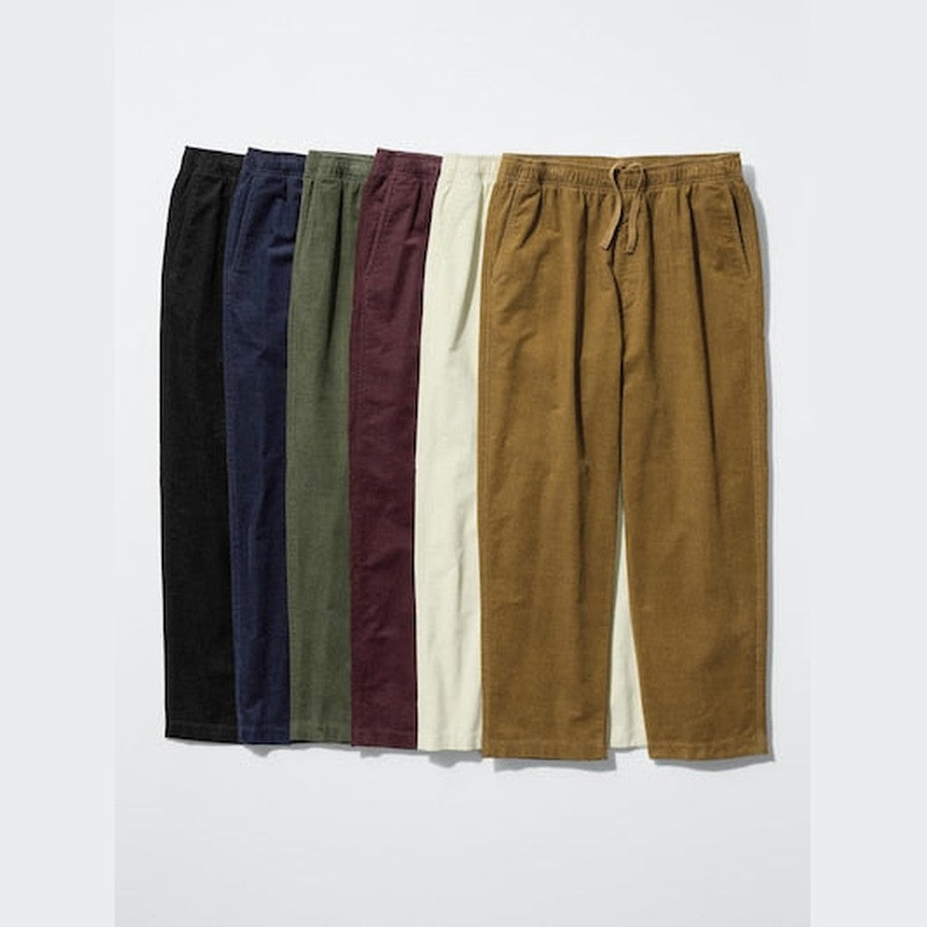 UNIQLO Corduroy Easy Ankle Trousers - 01 OFF WHITE
