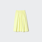 UNIQLO Cotton Blend Gathered Long Skirt - 00 WHITE