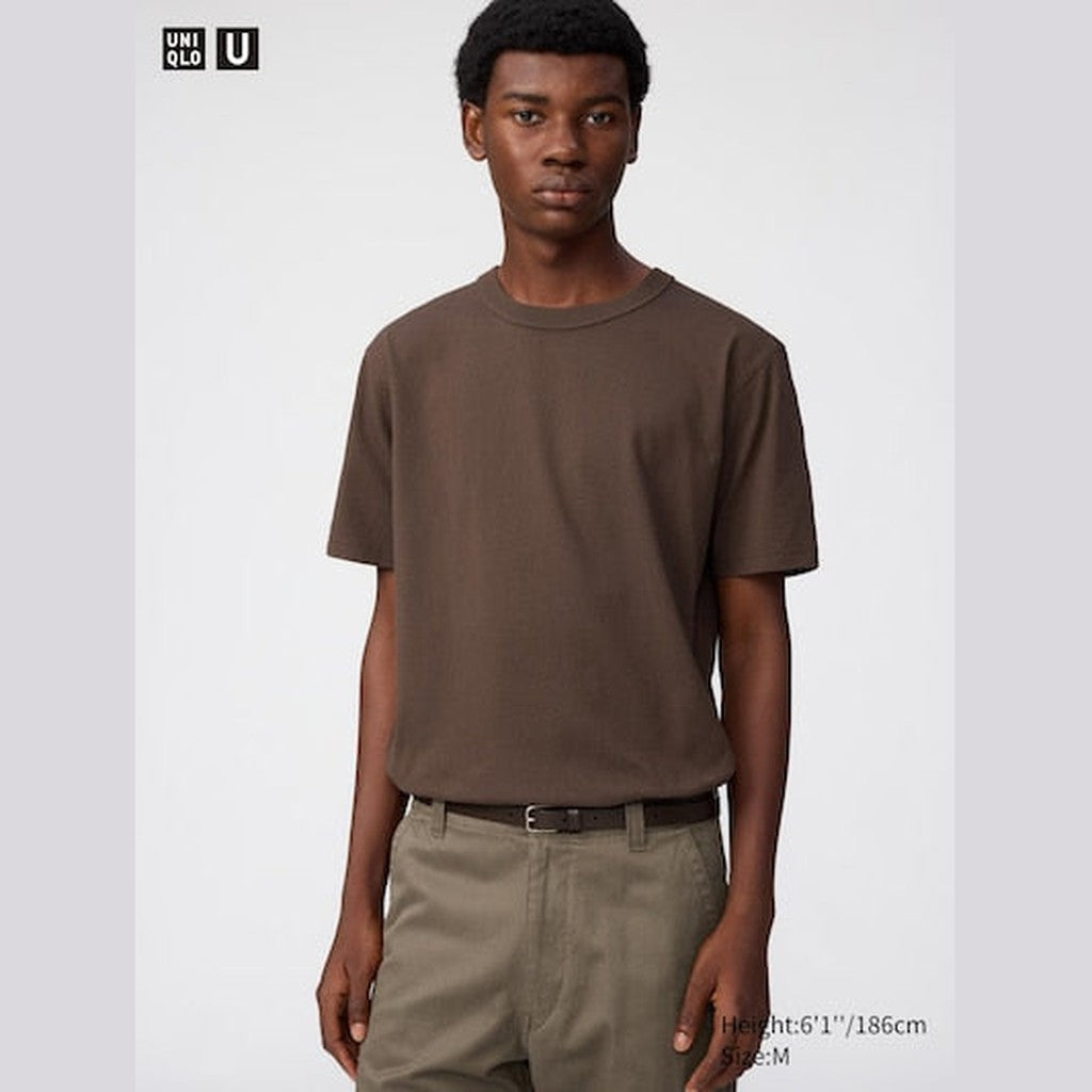 UNIQLO Crew Neck T-Shirt - 38 DARK BROWN