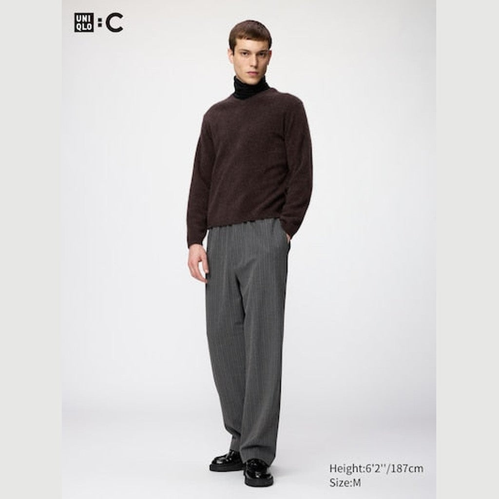 UNIQLO Fluffy 100% Cashmere Relaxed V Neck Jumper - 41 YELLOW