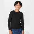 UNIQLO HEATTECH Extra Warm Cotton Crew Neck T-Shirt (Long Sleeve) - 09 BLACK