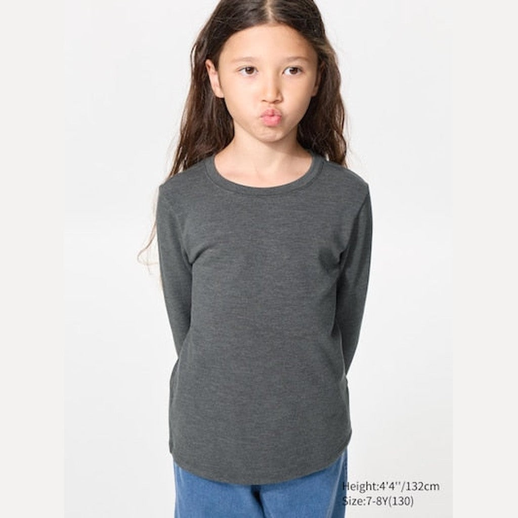 UNIQLO HEATTECH Ultra Warm Crew Neck T-Shirt (Long Sleeve) - 08 DARK GREY