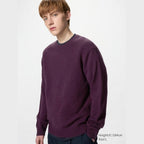UNIQLO Lambswool Crew Neck Jumper - 78 PURPLE