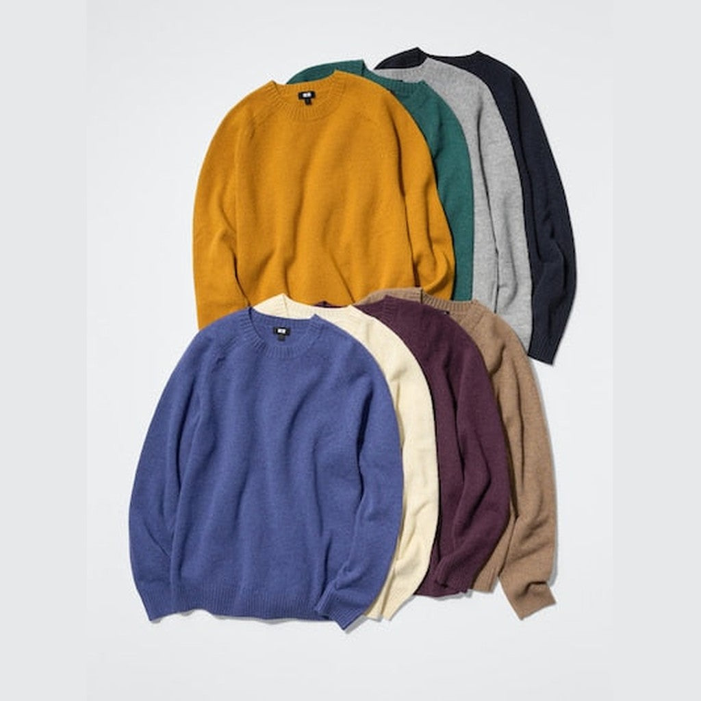 UNIQLO Lambswool Crew Neck Jumper - 78 PURPLE