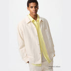 UNIQLO Men's Cotton Linen Blend Shirt Jacket - 30 NATURAL