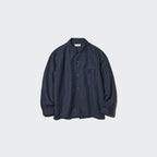 UNIQLO Men's Cotton Linen Blend Shirt Jacket - 69 NAVY