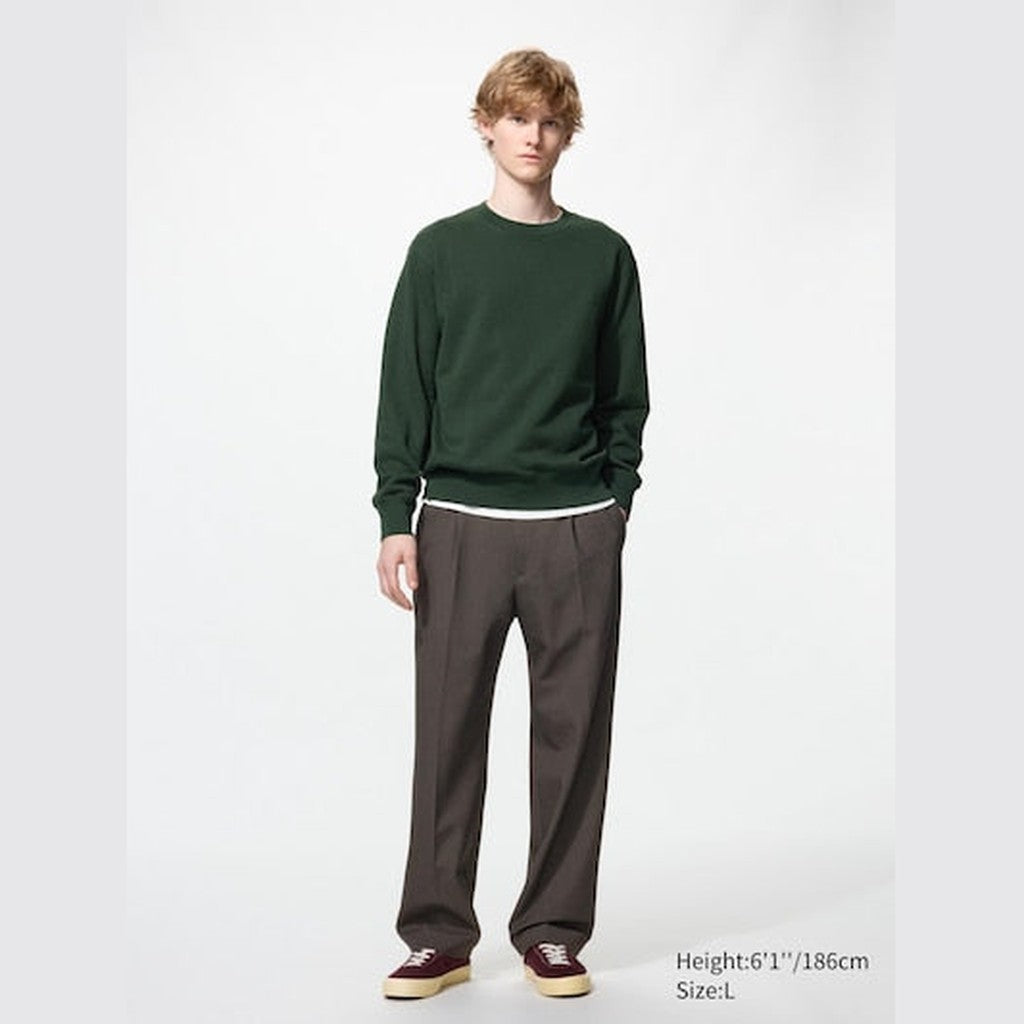 UNIQLO Pleated Wide Trousers - 38 DARK BROWN